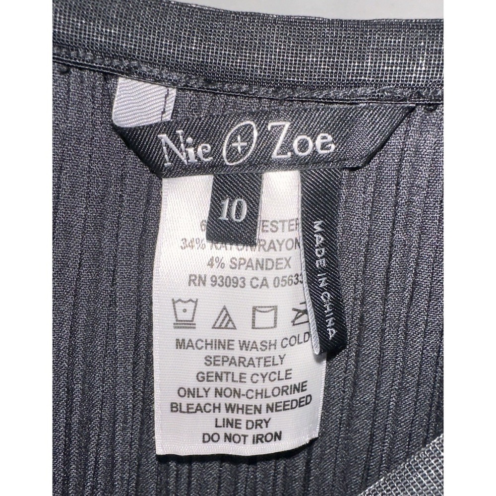 Nic + Zoe Gray Skirt Sz 10 Pleated Midi Skirt Quiet Luxury Minimalist Old Money - Picture 4 of 6